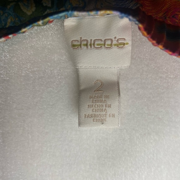 Chico's women's 2 (Large) botanical feminine off the shoulder top 3/4 sleeve EUC - Picture 10 of 10